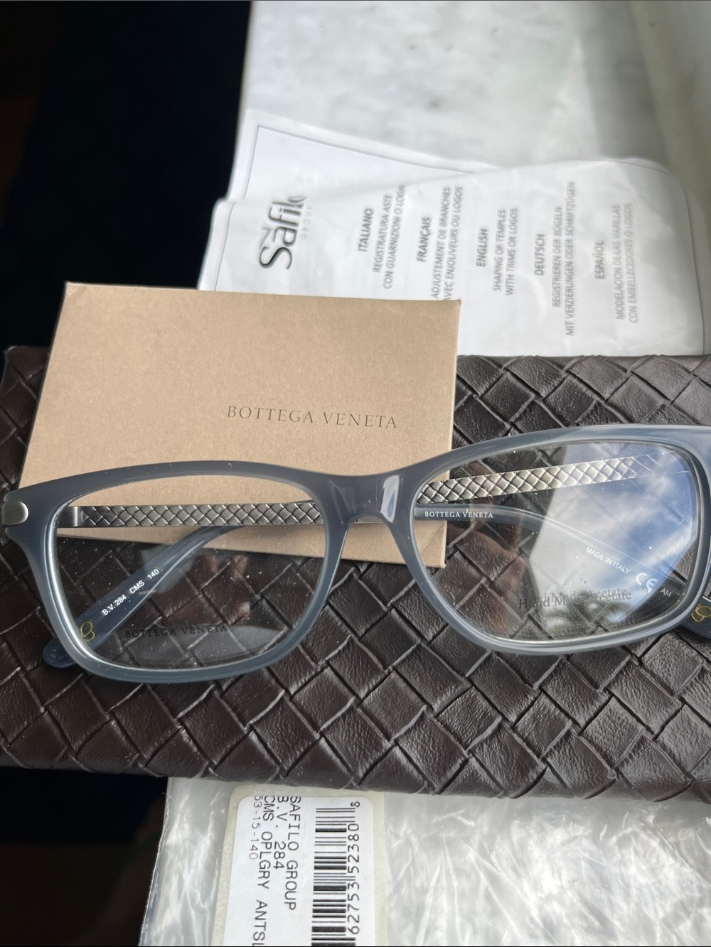 Bottega Veneta Translucent Gray Women's Optical Glasses